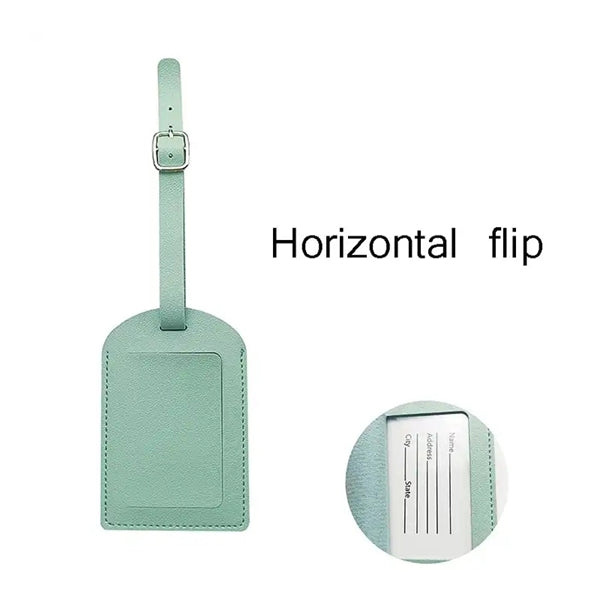 Leather Luggage Or Bag Tag With Privacy Cover
