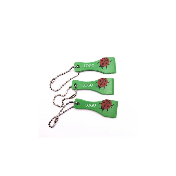 Customized Lottery Scraper With Beaded Metal Chain