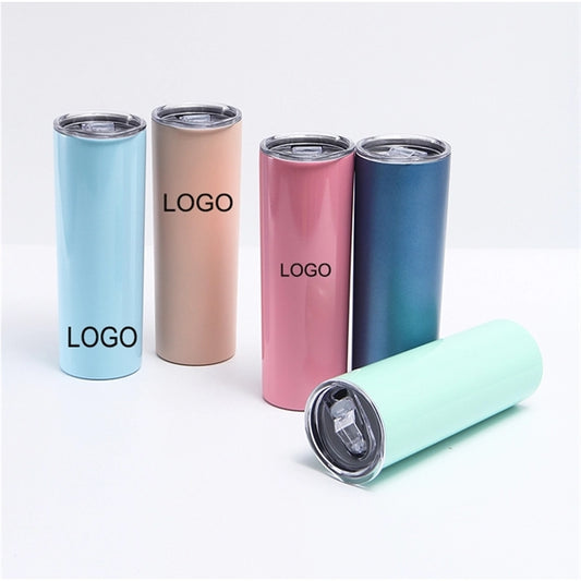 20 oz stainless steel skinny double wall tumbler with lid