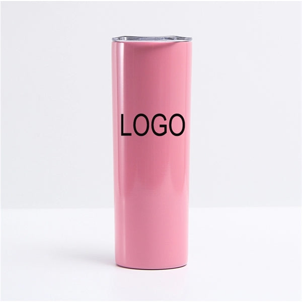 20 oz stainless steel skinny double wall tumbler with lid