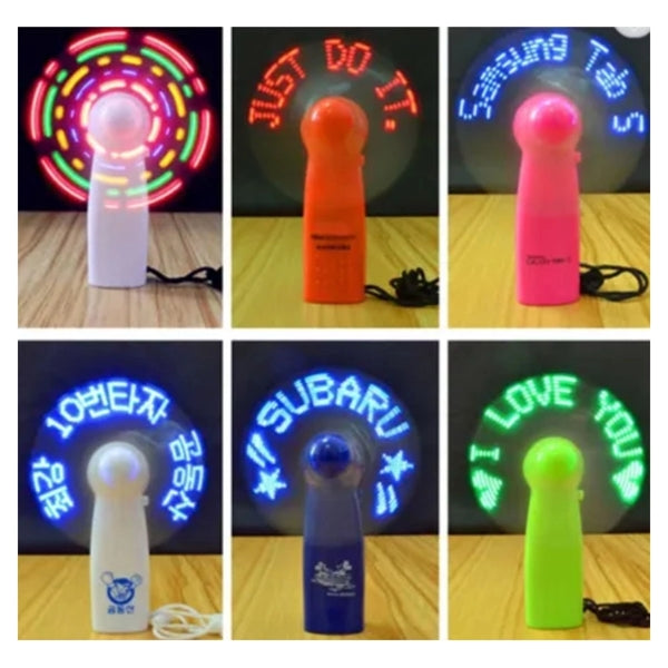 Handheld Fan With LED Message