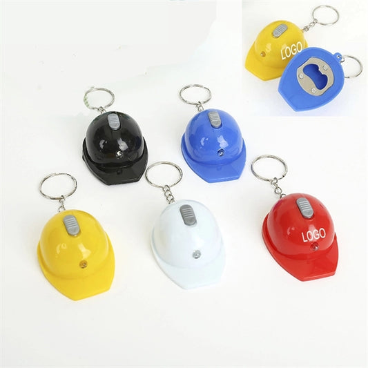 MOQ100 Flashlight Helmet Keychain Bottle Opener