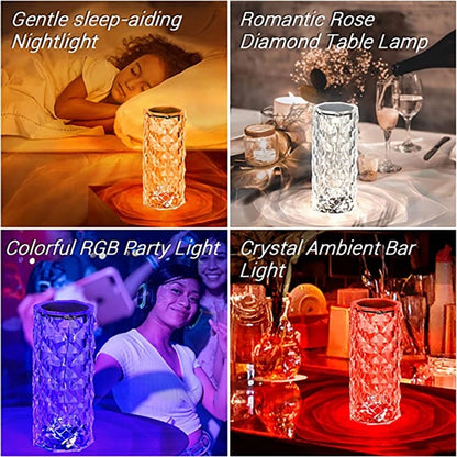 Touch Crystal Rose Lamp
