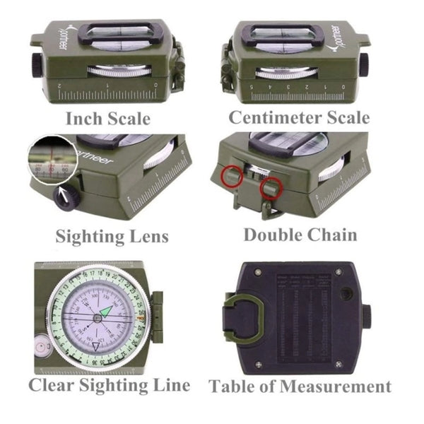 Military Lensatic Sighting Survival Tactical Compass