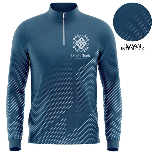 Unisex 180 GSM Interlock Sublimation Zipper Sweatshirt