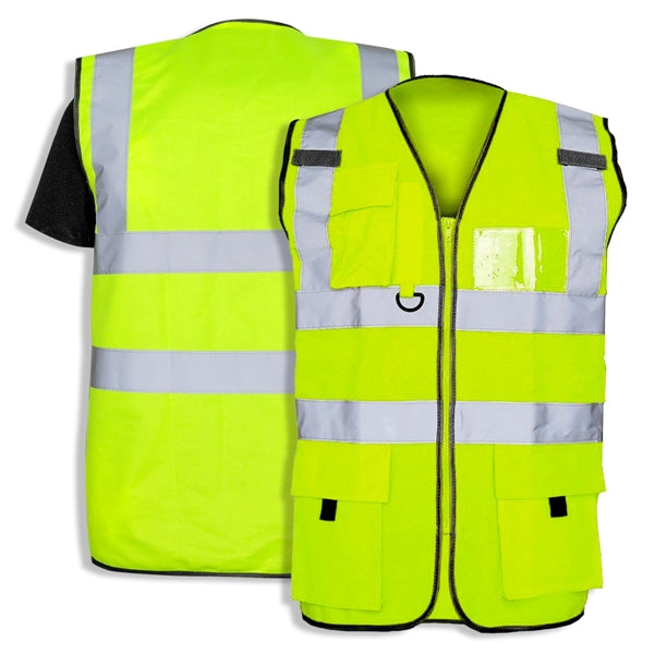 HI-VIS REFLECTIVE SAFETY VEST W/POCKETS