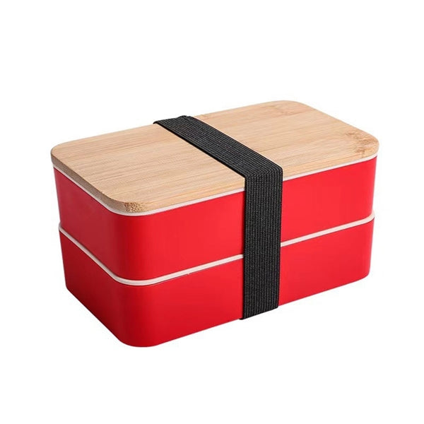 Bamboo Lid Double Bento Box Set