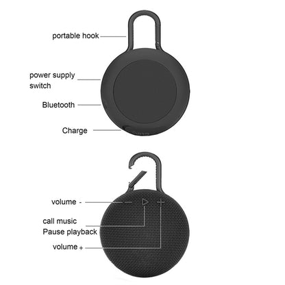 Outdoor Portable Mini Wireless Speaker With Carabiner