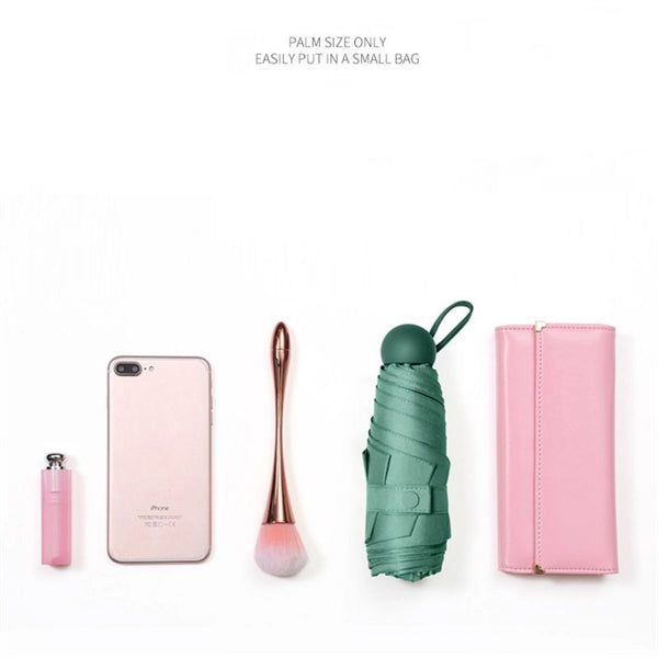 Travel- Friendly Mini Umbrella for Purse, Compact with Case.