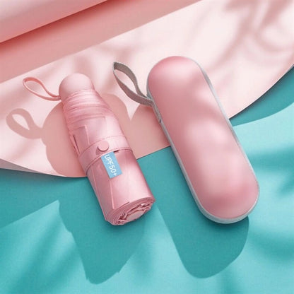 Travel- Friendly Mini Umbrella for Purse, Compact with Case.