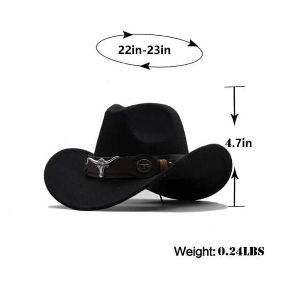 Cow-head Felt Cowboy Hat