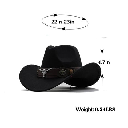 Cow-head Felt Cowboy Hat