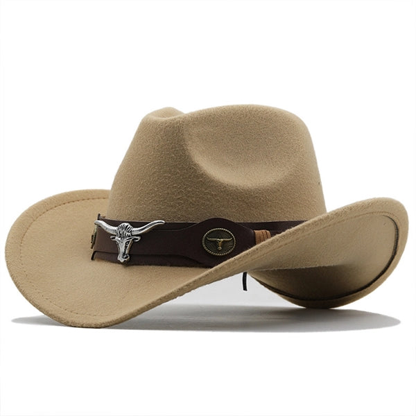 Cow-head Felt Cowboy Hat