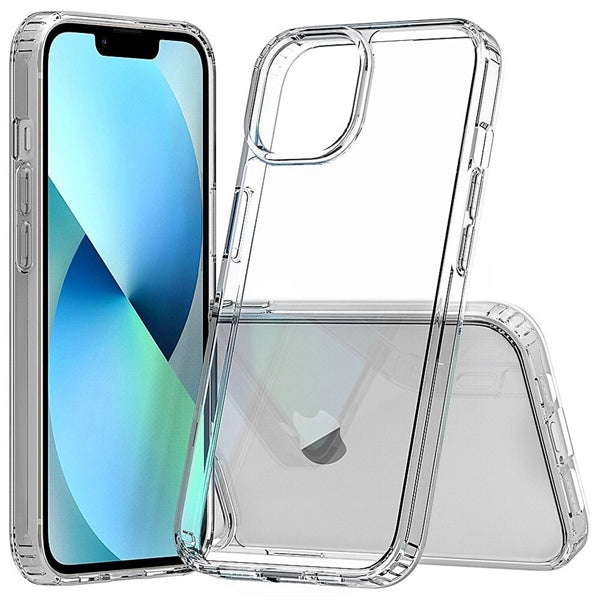 iPhone 14 Clear Hard Shell Case with TPU Edge Bumpers