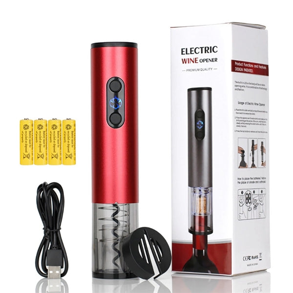 USB Charging Electric Wine Bottle Opener W/ Foil Cutter