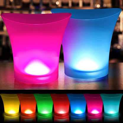 5L Large Capacity Color Changing Light Ice Bucket