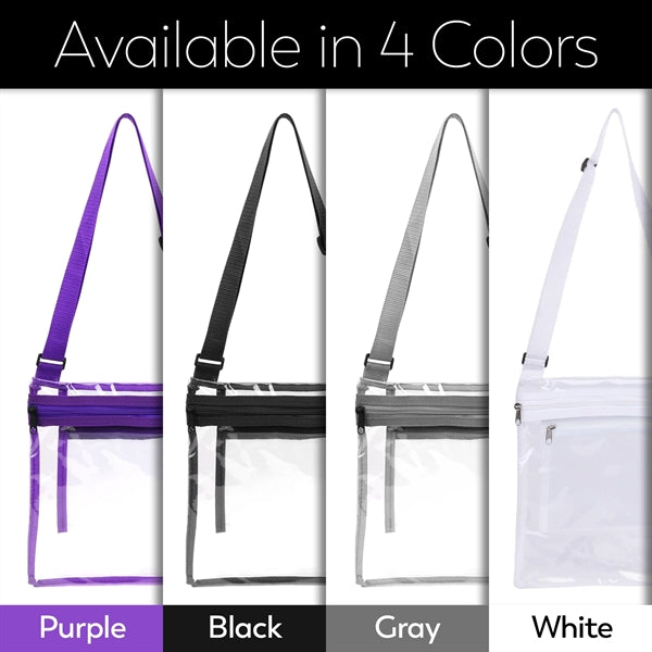 9" X 10" Clear PVC Crossbody Stadium Bag