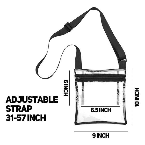 9" X 10" Clear PVC Crossbody Stadium Bag