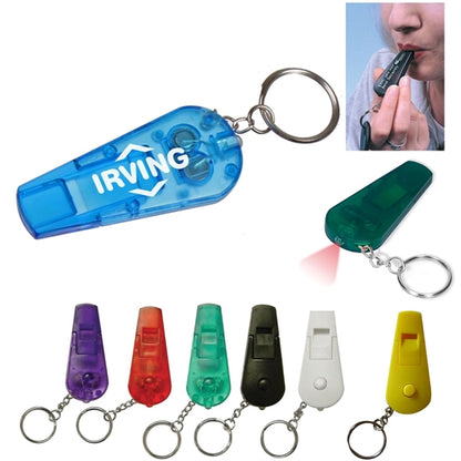 Flashlight Whistle Keychain
