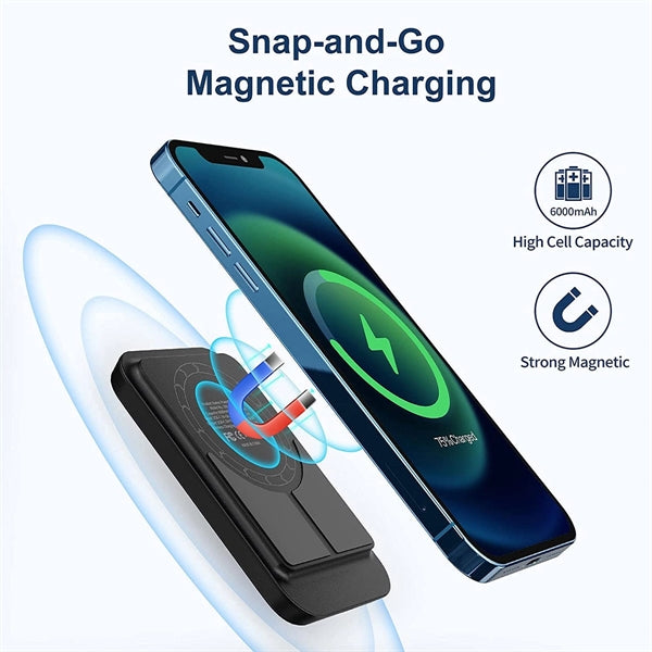 Portable 6000mAh Magnetic Wireless Power Bank