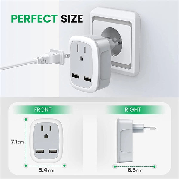 3 in 1 Input European Plug Adapter