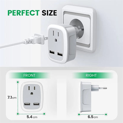 3 in 1 Input European Plug Adapter