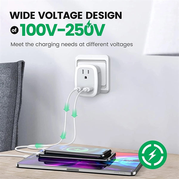 3 in 1 Input European Plug Adapter