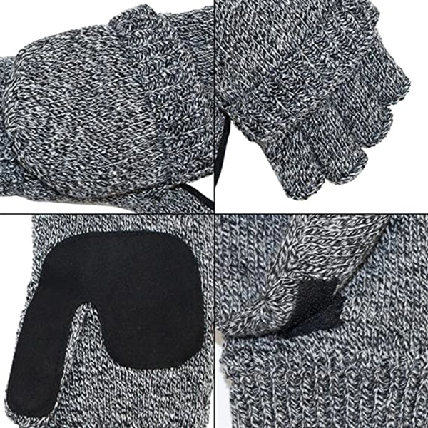 Winter Knitted Convertible Fingerless Gloves