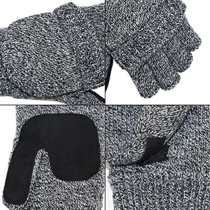 Winter Knitted Convertible Fingerless Gloves