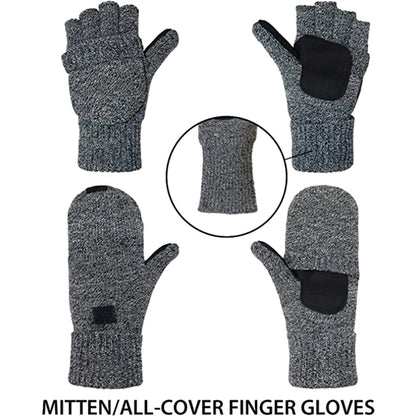 Winter Knitted Convertible Fingerless Gloves