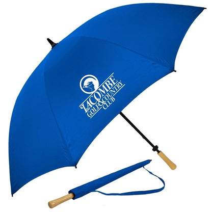 The Hole-in-One Golf Umbrella with Wood Handle