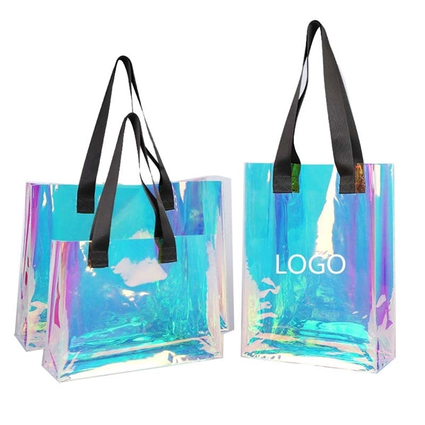 Custom PVC Holographic Rainbow Iridescent Tote Bag