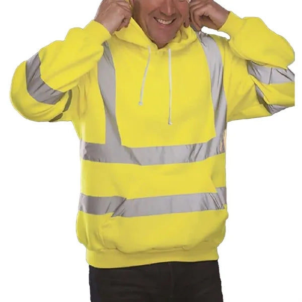 Class 3 High Vis Reflective Safety Workwear Hoodie Pullover