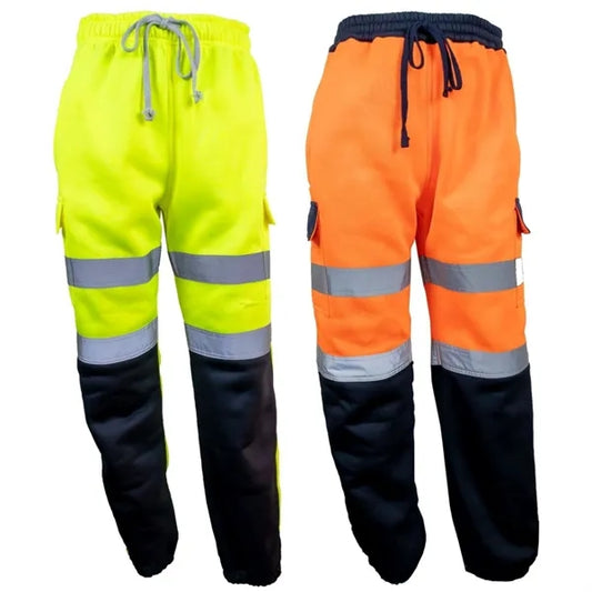Hi Vis Safety Sweatpants Class E Reflective Tape Joggers