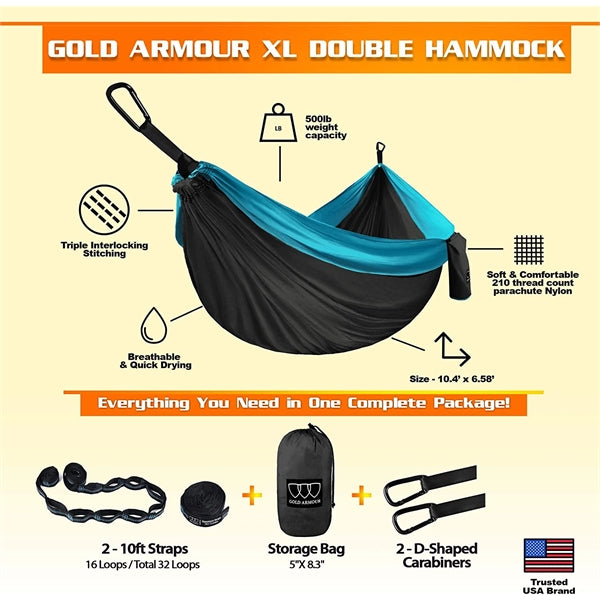 Portable Camping Hammock with Tree Straps