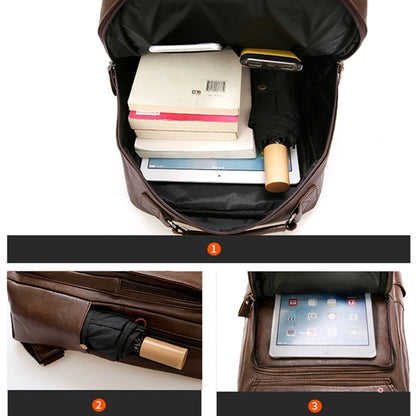 Travel Leather Laptop Backpack