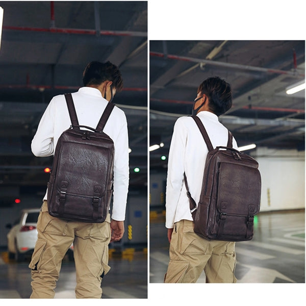 Travel Leather Laptop Backpack