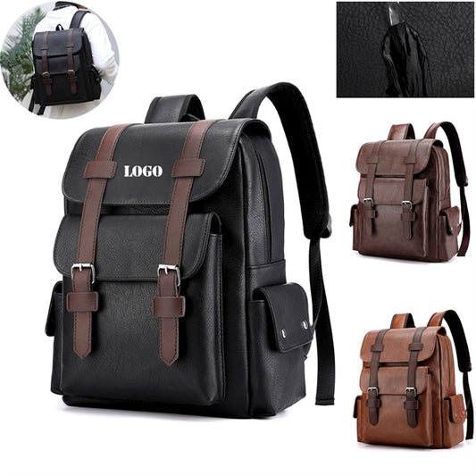 Travel Leather Laptop Backpack