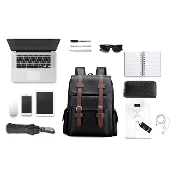Travel Leather Laptop Backpack