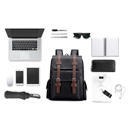 Travel Leather Laptop Backpack