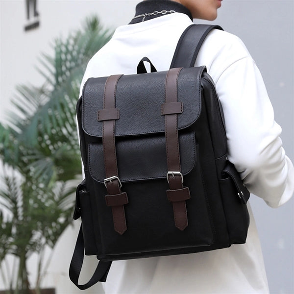 Travel Leather Laptop Backpack