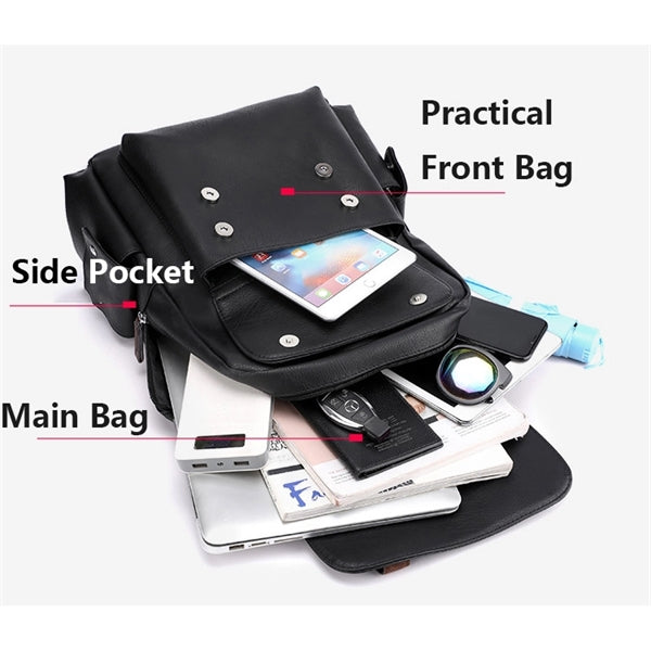 Travel Leather Laptop Backpack