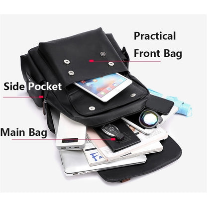 Travel Leather Laptop Backpack