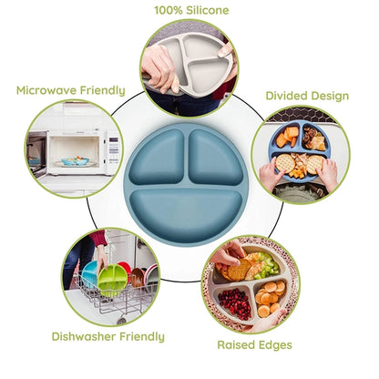 Silicone Divided Plates For Toddlers & Kids