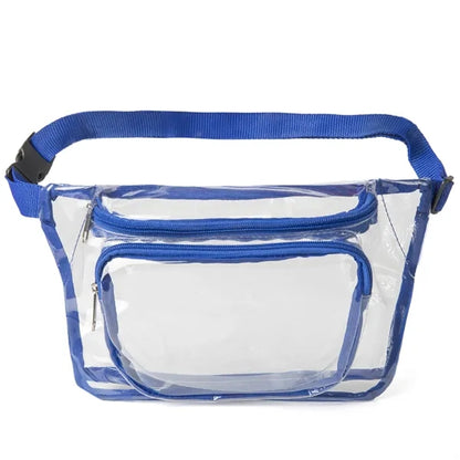 Clear Fanny Pack w/ Three Zipper Pockets (13.4"X 6" X 3.75")
