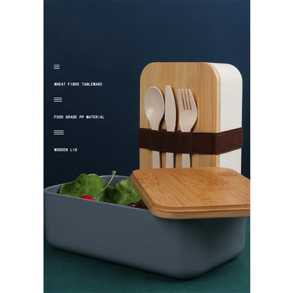 Bamboo Lid Bento Box with Wheat Fibre Tableware