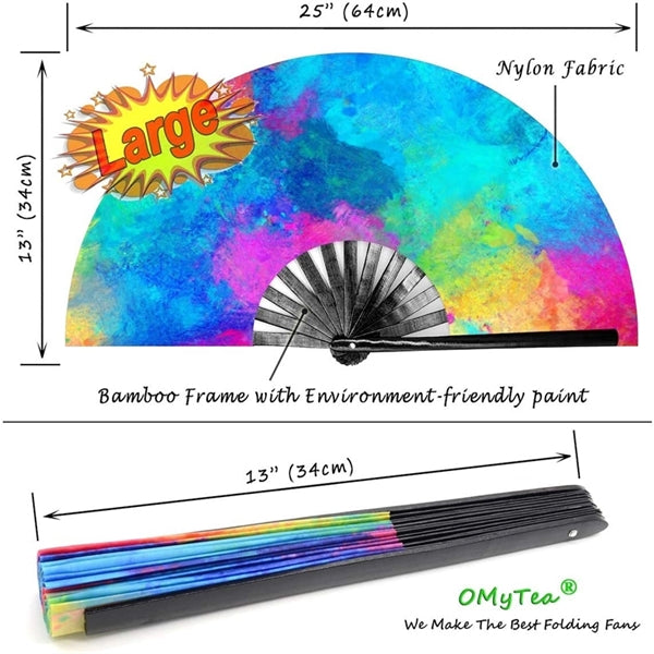 Custom Large Silk Bamboo Folding Hand Fan