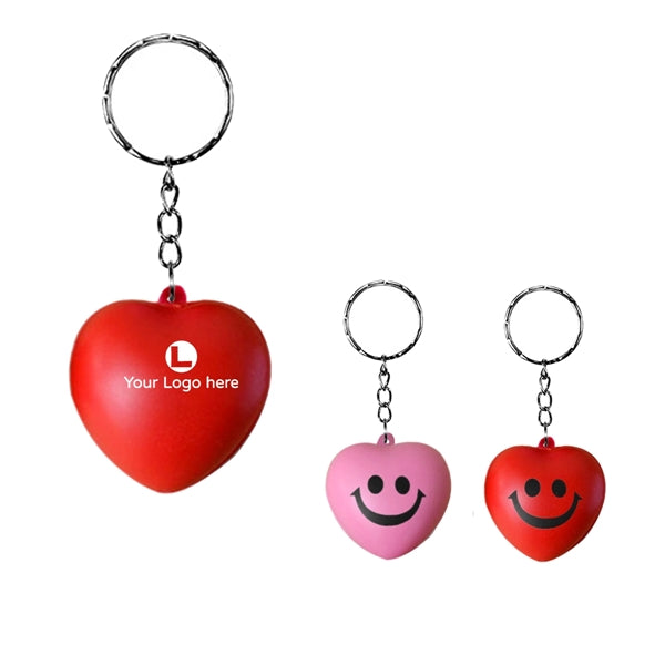 Heart-Shaped Ball Stress Reliever Keychain