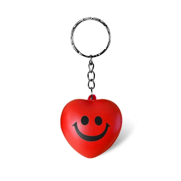 Heart-Shaped Ball Stress Reliever Keychain