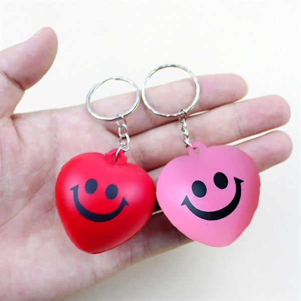 Heart-Shaped Ball Stress Reliever Keychain